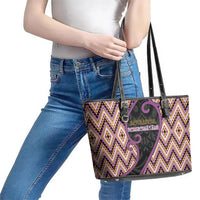 Aotearoa Atua Rongomatane Leather Tote Bag God Of Cultivated Foods Koru Patterns DT05 - Polynesian Pride