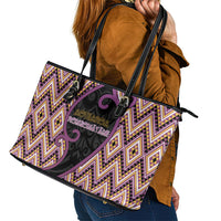 Aotearoa Atua Rongomatane Leather Tote Bag God Of Cultivated Foods Koru Patterns DT05 - Polynesian Pride