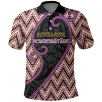 Custom Aotearoa Atua Rongomatane Polo Shirt God Of Cultivated Foods Koru Patterns DT05 Purple - Polynesian Pride