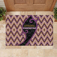 Aotearoa Atua Rongomatane Rubber Doormat God Of Cultivated Foods Koru Patterns DT05 Purple - Polynesian Pride