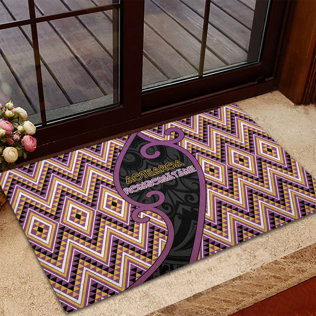 Aotearoa Atua Rongomatane Rubber Doormat God Of Cultivated Foods Koru Patterns DT05 - Polynesian Pride