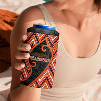 Custom Aotearoa Atua Ruaumoko 4 in 1 Can Cooler Tumbler God Of Volcanoes Koru Patterns DT05 - Polynesian Pride