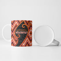 Custom Aotearoa Atua Ruaumoko Ceramic Mug God Of Volcanoes Koru Patterns