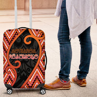 Aotearoa Atua Ruaumoko Luggage Cover God Of Volcanoes Koru Patterns DT05 Orange - Polynesian Pride