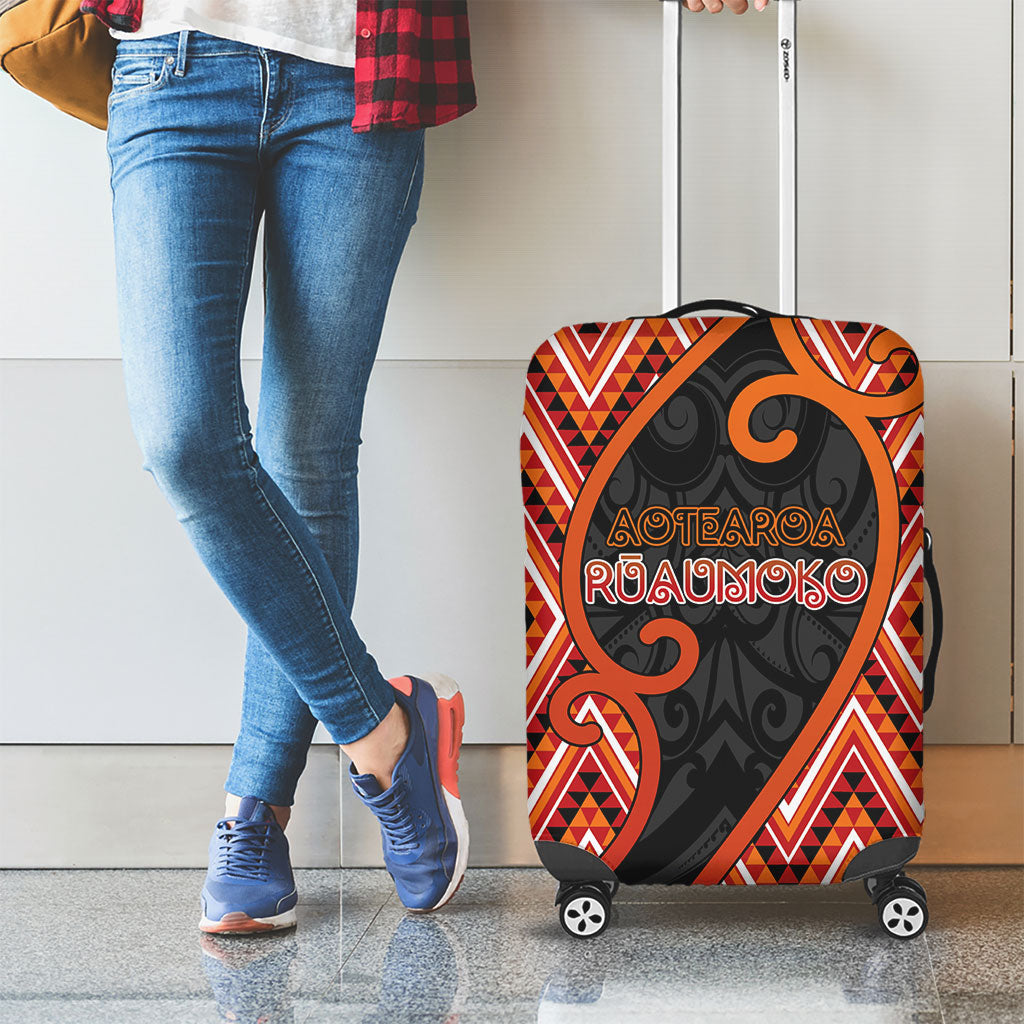 Aotearoa Atua Ruaumoko Luggage Cover God Of Volcanoes Koru Patterns DT05 - Polynesian Pride