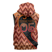 Custom Aotearoa Atua Ruaumoko Sleeveless Hoodie God Of Volcanoes Koru Patterns DT05 - Polynesian Pride