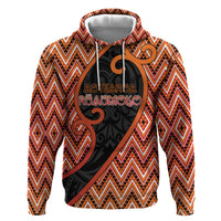 Custom Aotearoa Atua Ruaumoko Zip Hoodie God Of Volcanoes Koru Patterns DT05 Pullover Hoodie Orange - Polynesian Pride