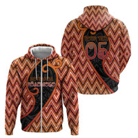 Custom Aotearoa Atua Ruaumoko Zip Hoodie God Of Volcanoes Koru Patterns DT05 - Polynesian Pride