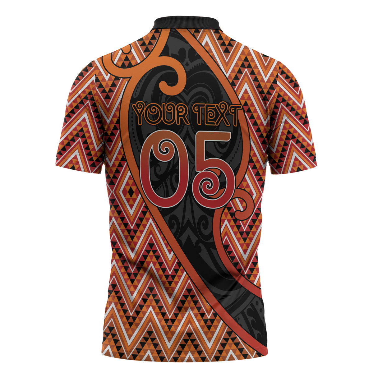 Custom Aotearoa Atua Ruaumoko Zipper Polo Shirt God Of Volcanoes Koru Patterns DT05 - Polynesian Pride