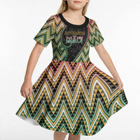 Custom Aotearoa Atua Maui Kid Short Sleeve Dress Demigod Hero And Trickster Koru Patterns DT05 - Polynesian Pride