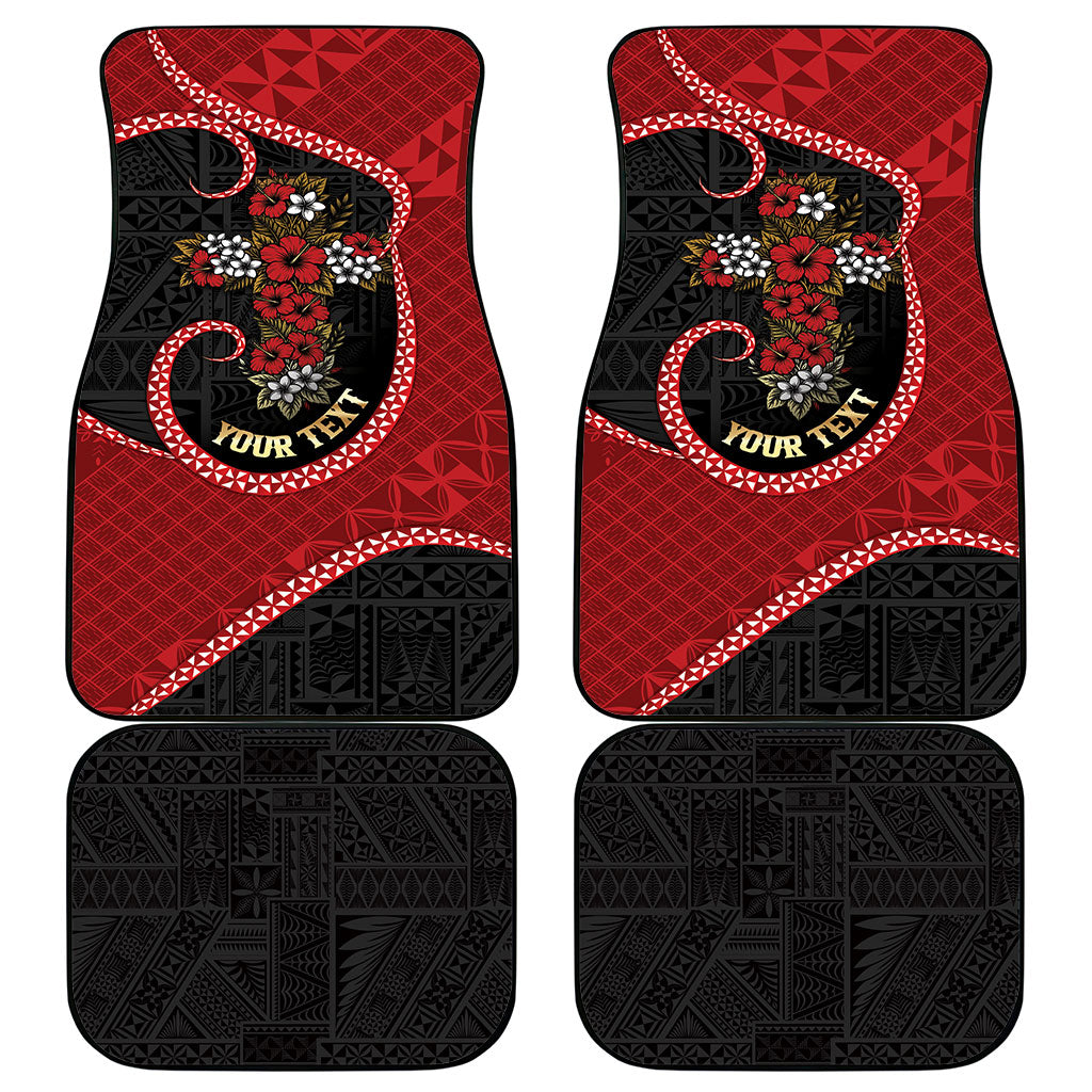 Personalised Tonga Kilisimasi Fiefia Car Mats Praying Santa Hibiscus Cross DT05 - Polynesian Pride