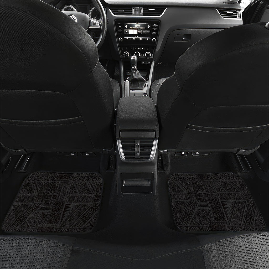Personalised Tonga Kilisimasi Fiefia Car Mats Praying Santa Hibiscus Cross DT05 Set 2pcs - Back Red - Polynesian Pride