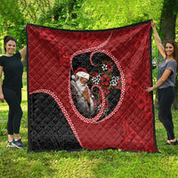 Tonga Kilisimasi Fiefia Quilt Praying Santa Hibiscus Cross DT05 - Polynesian Pride