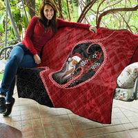 Tonga Kilisimasi Fiefia Quilt Praying Santa Hibiscus Cross DT05 - Polynesian Pride