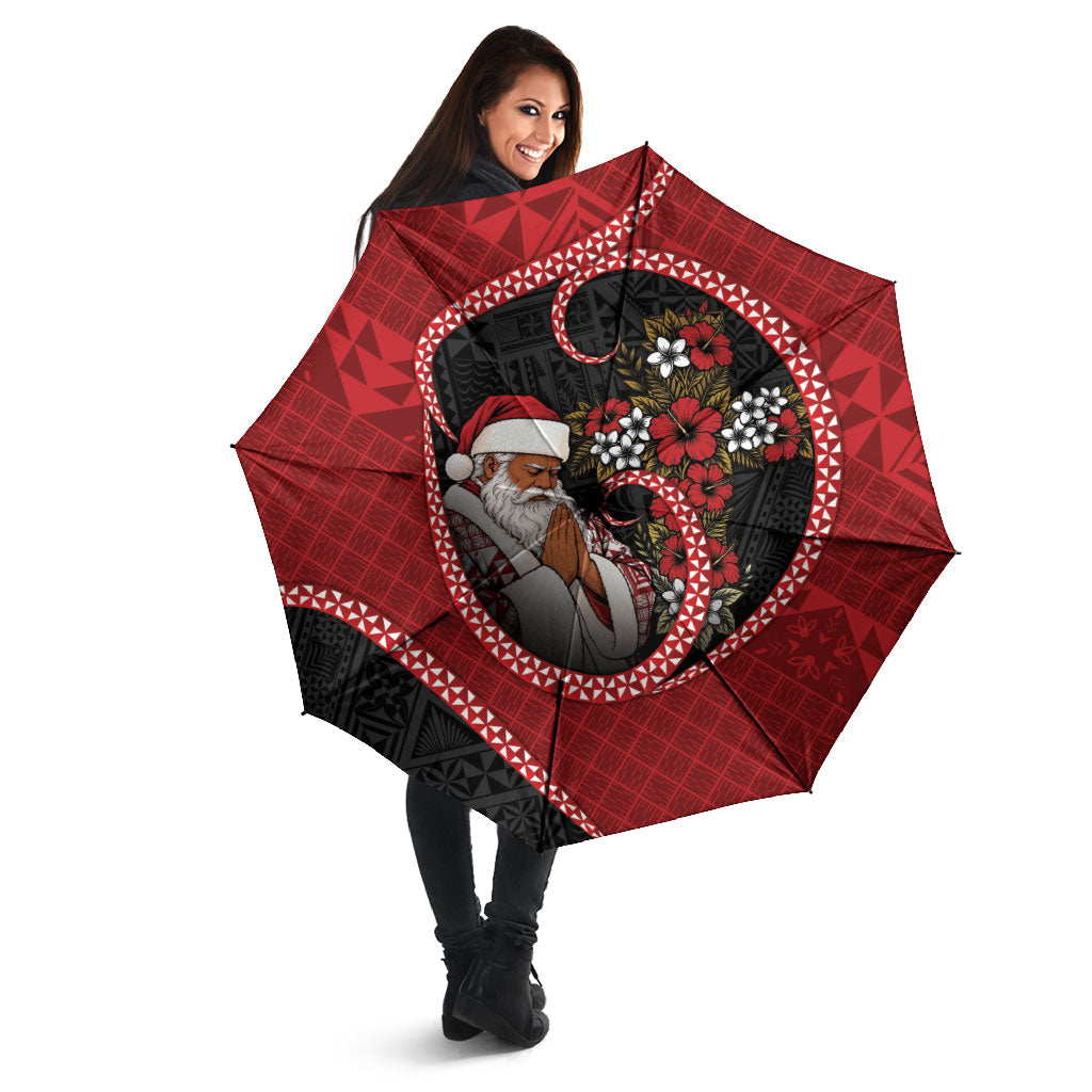 Tonga Kilisimasi Fiefia Umbrella Praying Santa Hibiscus Cross DT05 - Polynesian Pride