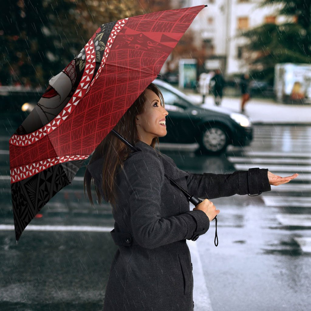 Tonga Kilisimasi Fiefia Umbrella Praying Santa Hibiscus Cross DT05 - Polynesian Pride