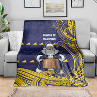 Tokelau Christmas Blanket Santa With Tuluma Xmas Tribal Waves DT05 - Polynesian Pride