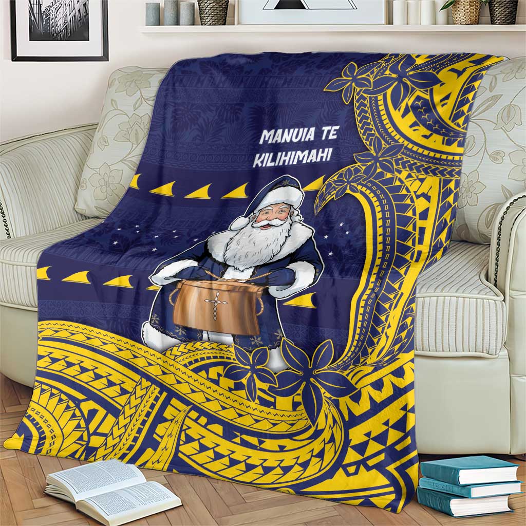 Tokelau Christmas Blanket Santa With Tuluma Xmas Tribal Waves DT05 - Polynesian Pride