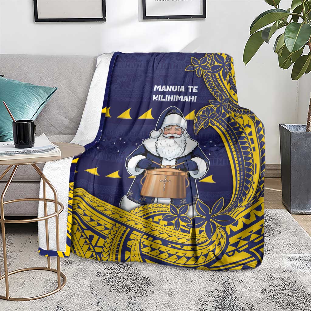 Tokelau Christmas Blanket Santa With Tuluma Xmas Tribal Waves DT05 - Polynesian Pride