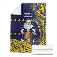 Tokelau Christmas Blanket Santa With Tuluma Xmas Tribal Waves DT05 - Polynesian Pride