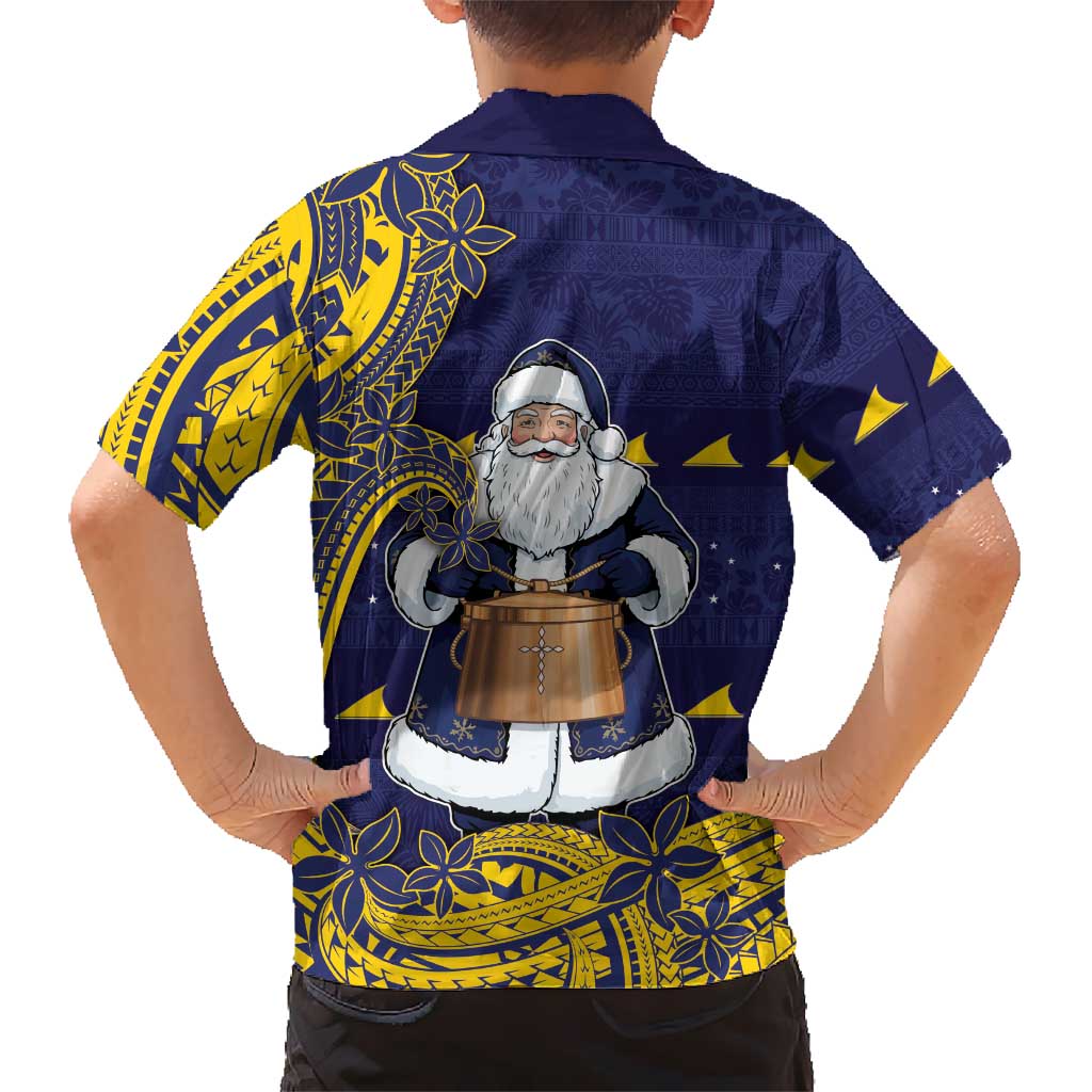 Tokelau Christmas Hawaiian Shirt Santa With Tuluma Xmas Tribal Waves DT05 - Polynesian Pride
