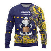 Tokelau Christmas Ugly Christmas Sweater Santa With Tuluma Xmas Tribal Waves DT05 - Polynesian Pride