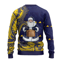 Tokelau Christmas Ugly Christmas Sweater Santa With Tuluma Xmas Tribal Waves DT05 - Polynesian Pride