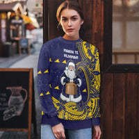 Tokelau Christmas Ugly Christmas Sweater Santa With Tuluma Xmas Tribal Waves DT05 - Polynesian Pride