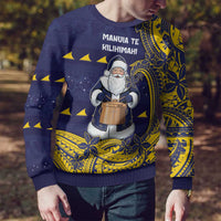 Tokelau Christmas Ugly Christmas Sweater Santa With Tuluma Xmas Tribal Waves DT05 - Polynesian Pride