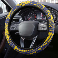 Tokelau Christmas Steering Wheel Cover Santa With Tuluma Xmas Tribal Waves DT05 - Polynesian Pride