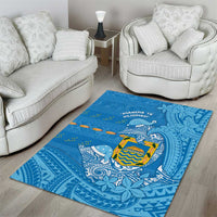 Tuvalu Christmas Area Rug Dolphins Santa Xmas Tribal Waves DT05 - Polynesian Pride