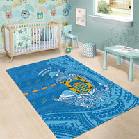 Tuvalu Christmas Area Rug Dolphins Santa Xmas Tribal Waves DT05 - Polynesian Pride