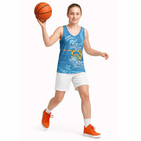 Tuvalu Christmas Basketball Jersey Dolphins Santa Xmas Tribal Waves DT05 - Polynesian Pride