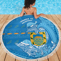 Tuvalu Christmas Beach Blanket Dolphins Santa Xmas Tribal Waves DT05 - Polynesian Pride