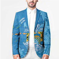 Tuvalu Christmas Blazer Dolphins Santa Xmas Tribal Waves DT05 - Polynesian Pride