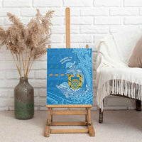 Tuvalu Christmas Canvas Wall Art Dolphins Santa Xmas Tribal Waves DT05 - Polynesian Pride