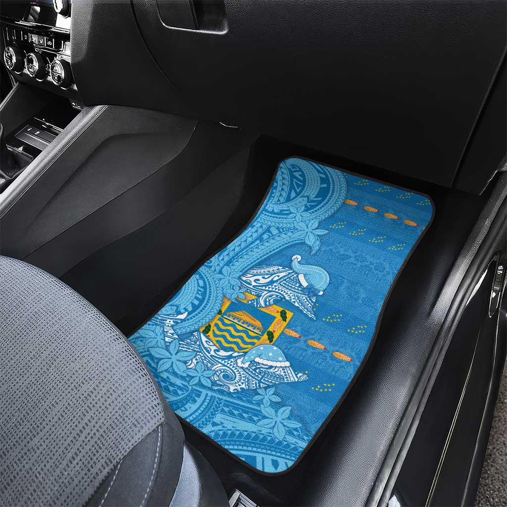 Tuvalu Christmas Car Mats Dolphins Santa Xmas Tribal Waves DT05 - Polynesian Pride
