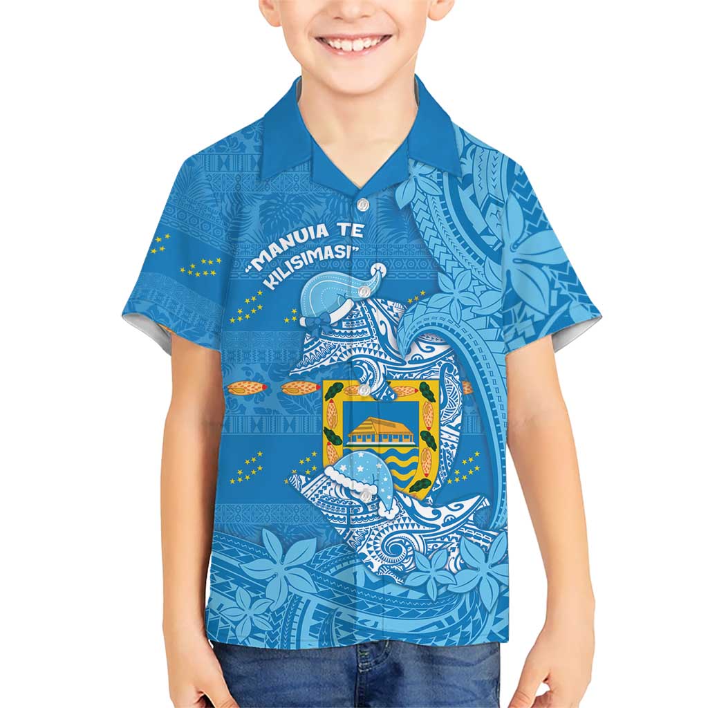 Tuvalu Christmas Hawaiian Shirt Dolphins Santa Xmas Tribal Waves DT05 - Polynesian Pride