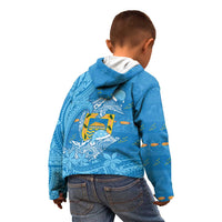 Tuvalu Christmas Kid Hoodie Dolphins Santa Xmas Tribal Waves DT05 - Polynesian Pride