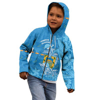 Tuvalu Christmas Kid Hoodie Dolphins Santa Xmas Tribal Waves DT05 - Polynesian Pride