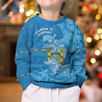 Tuvalu Christmas Kid Ugly Christmas Sweater Dolphins Santa Xmas Tribal Waves DT05 - Polynesian Pride