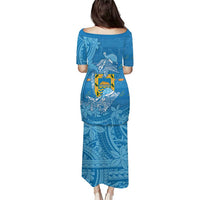 Tuvalu Christmas Puletasi Dolphins Santa Xmas Tribal Waves DT05 - Polynesian Pride
