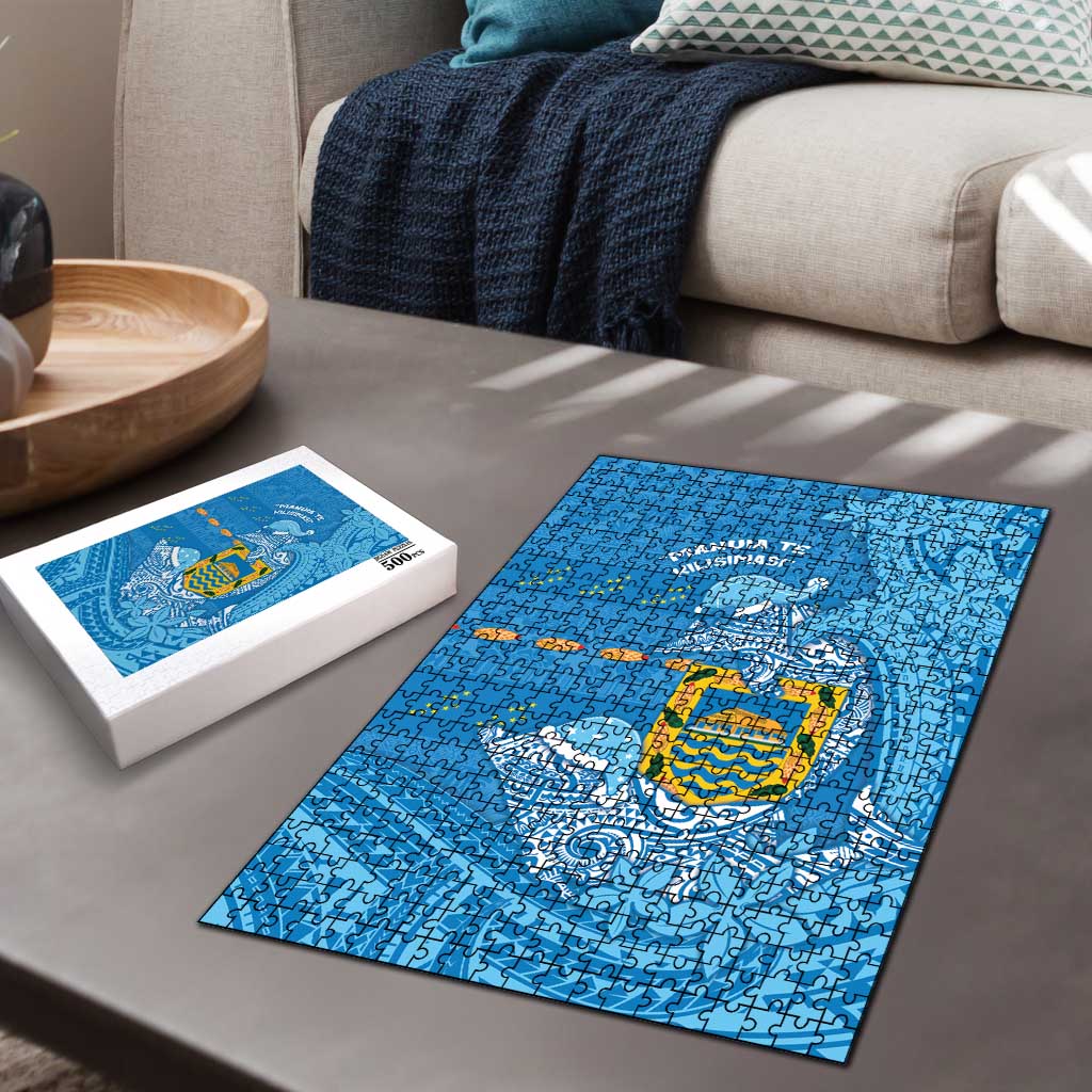 Tuvalu Christmas Puzzle Dolphins Santa Xmas Tribal Waves DT05 - Polynesian Pride
