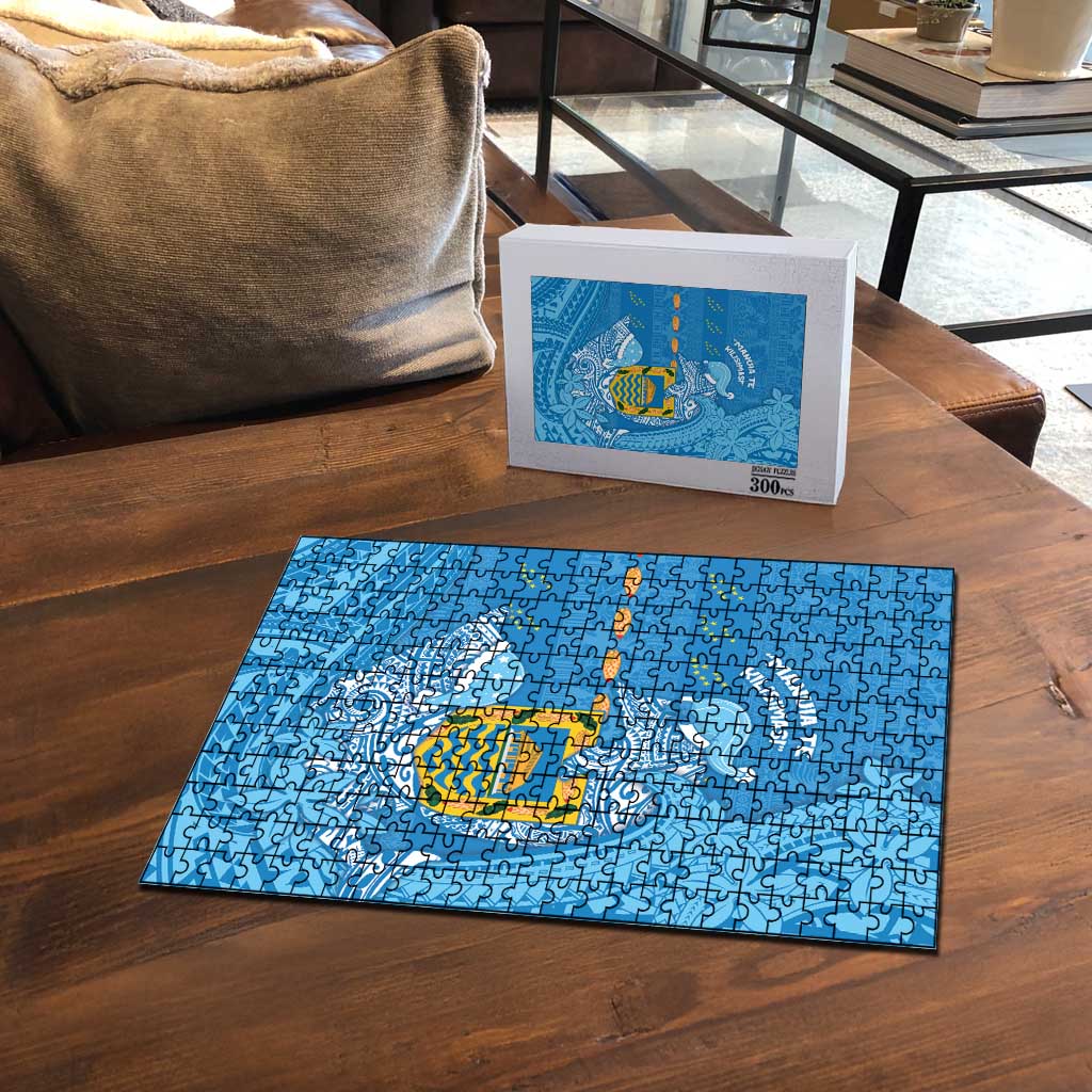 Tuvalu Christmas Puzzle Dolphins Santa Xmas Tribal Waves DT05 - Polynesian Pride
