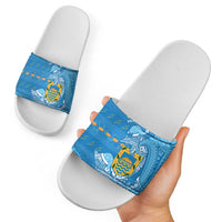 Tuvalu Christmas Slide Sandals Dolphins Santa Xmas Tribal Waves DT05 - Polynesian Pride