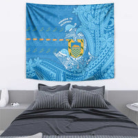 Tuvalu Christmas Tapestry Dolphins Santa Xmas Tribal Waves DT05 - Polynesian Pride