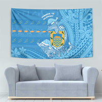 Tuvalu Christmas Tapestry Dolphins Santa Xmas Tribal Waves DT05 - Polynesian Pride