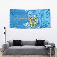 Tuvalu Christmas Tapestry Dolphins Santa Xmas Tribal Waves DT05 - Polynesian Pride