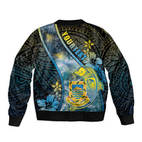 Personalised Tuvalu Bomber Jacket Dolphin On The Waves DT05 - Polynesian Pride