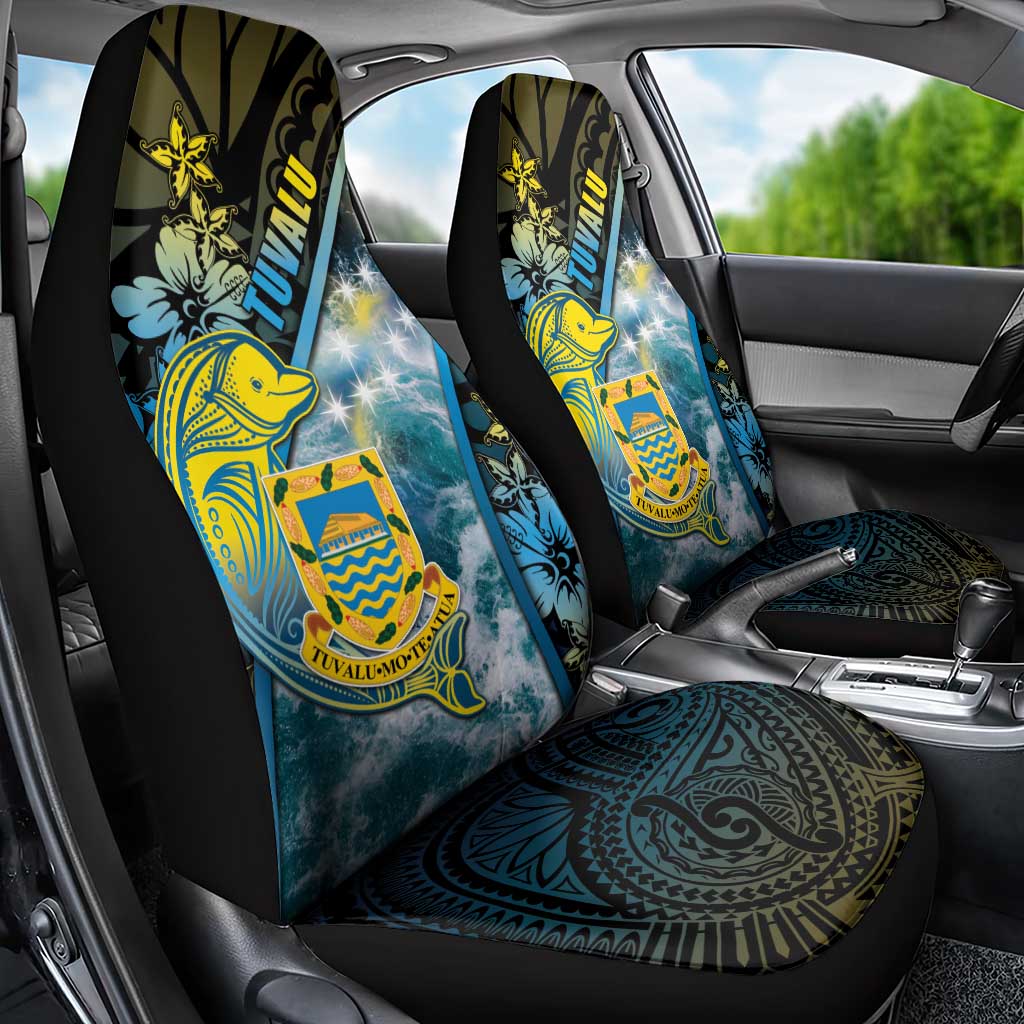 Tuvalu Car Seat Cover Dolphin On The Waves DT05 - Polynesian Pride